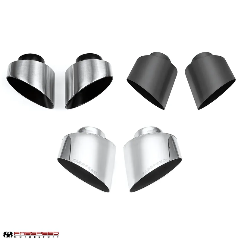 Fabspeed Porsche 993 Turbo Single Wall Oval Bolt-On Tips (1995-1998)
